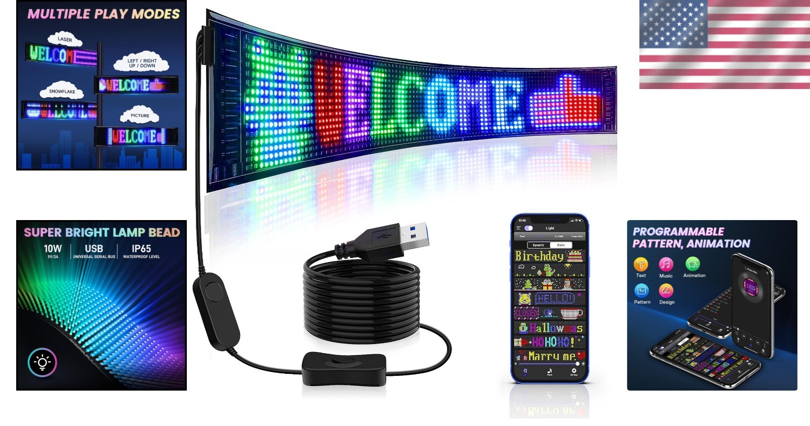 LED Store Sign Bluetooth App Control – 27”x5”
