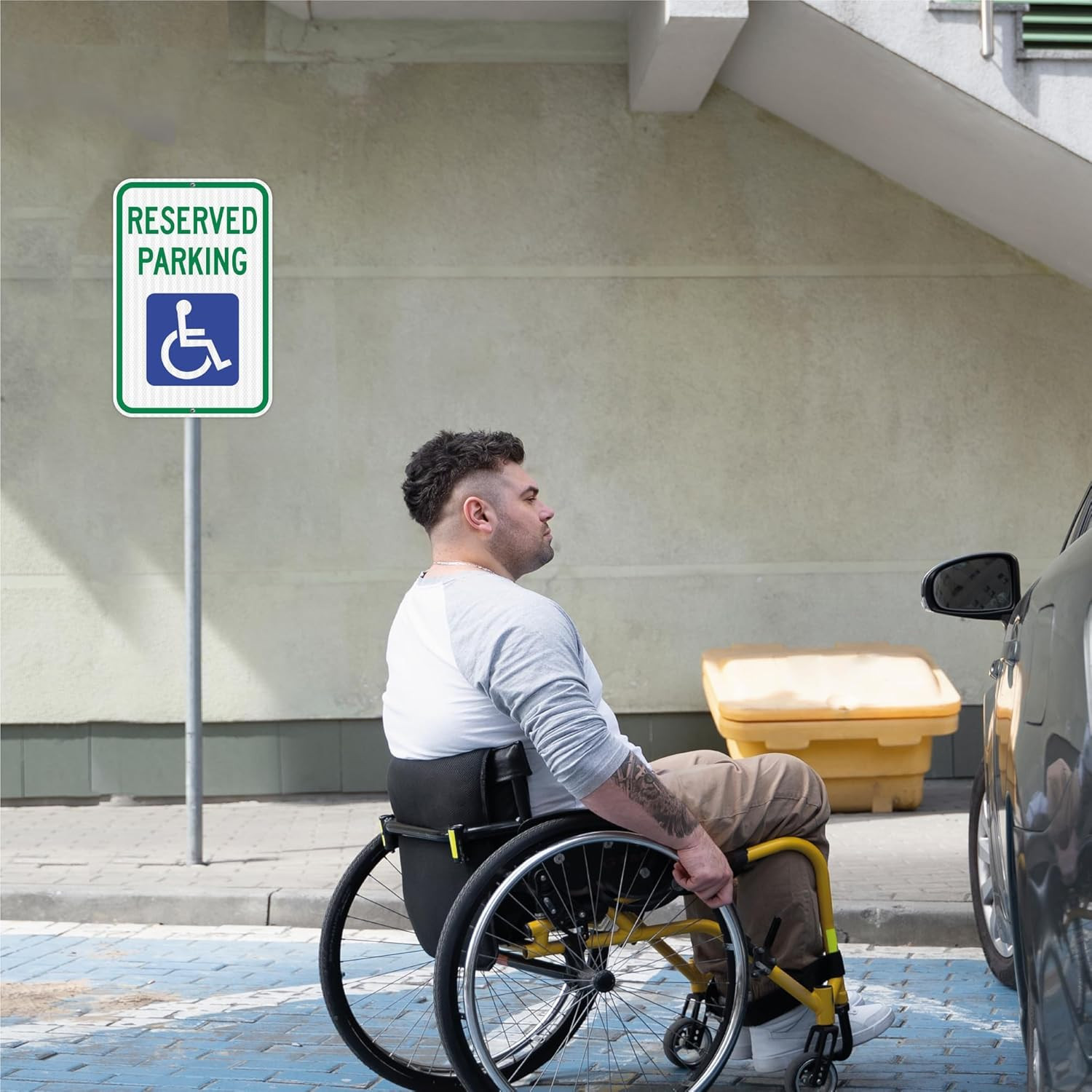 12 Pack Handicap Parking Signs – Durable 12″x18″ Aluminum, UV & Weather Resistan