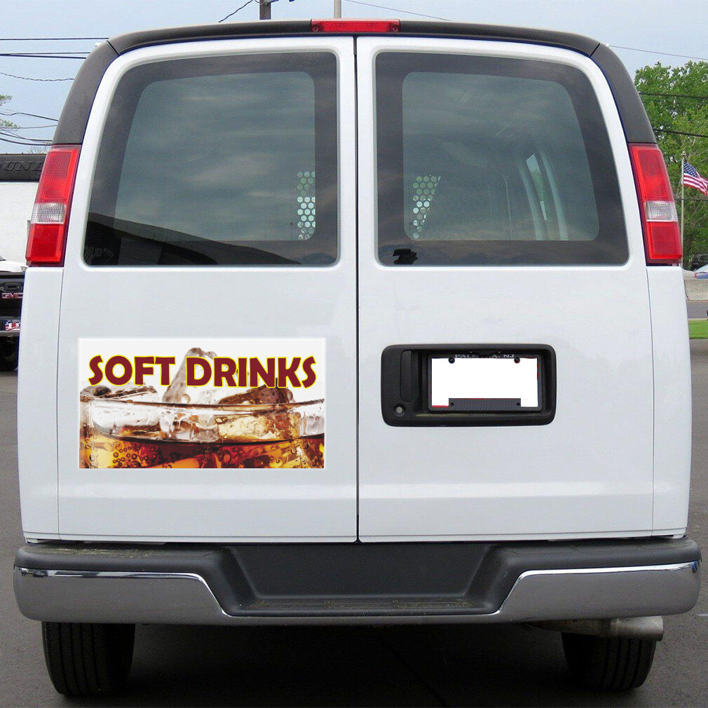 Car Magnet Set of 2 Soft Drinks Outdoor Advertising Printing Industrial Sign
