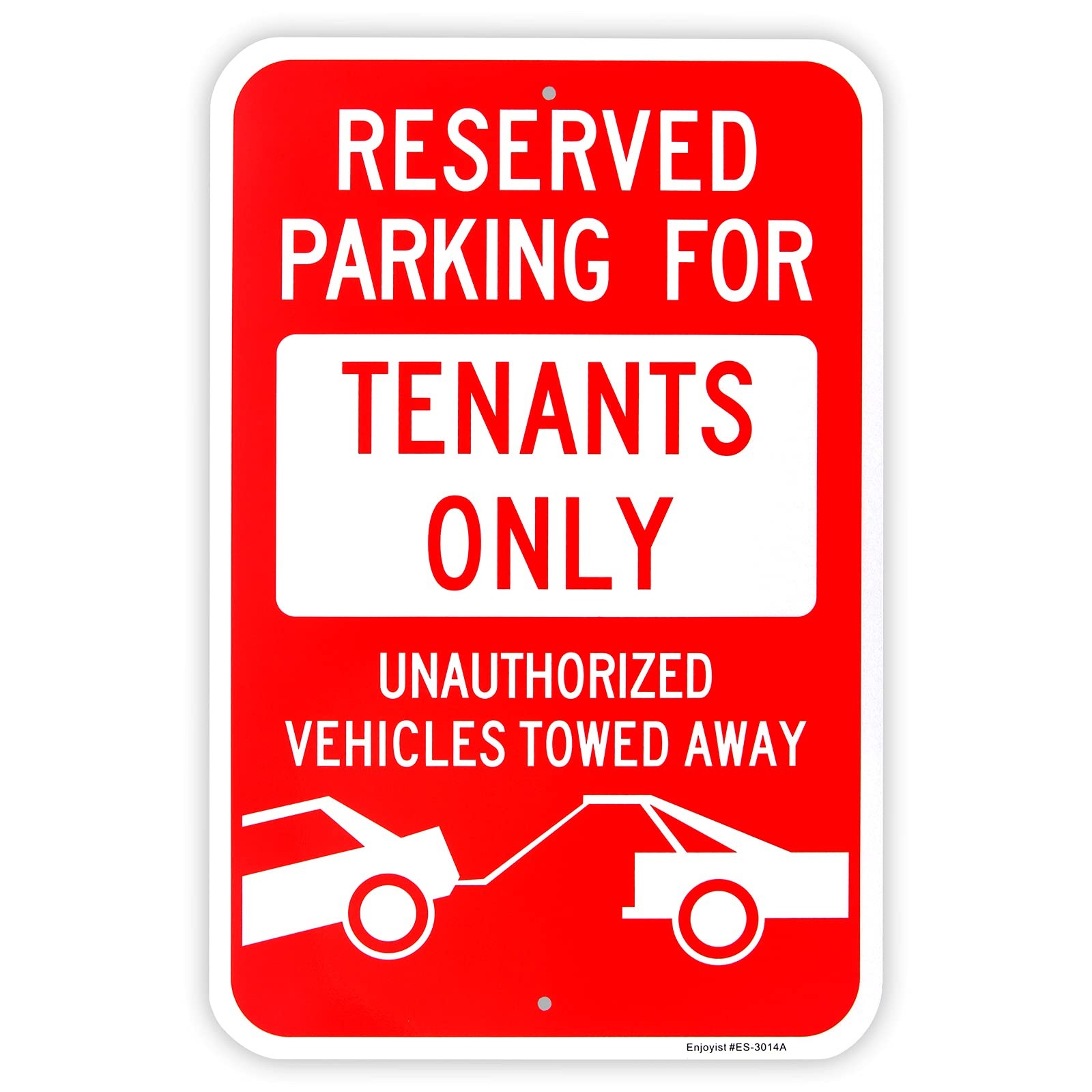Reserved Tenants Parking Only Reflective Aluminum Sign .040 18×12 Inch