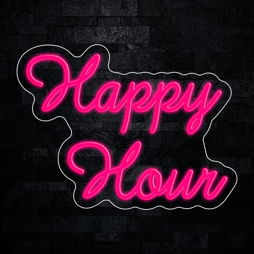 Happy Hour LED Neon Sign 16″L x 12″H #33159