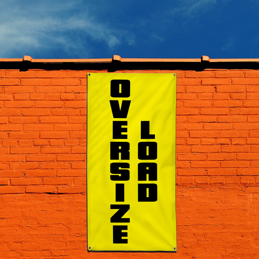 Vertical Vinyl Banner Multiple Sizes Oversize Load Business Outdoor Yellow