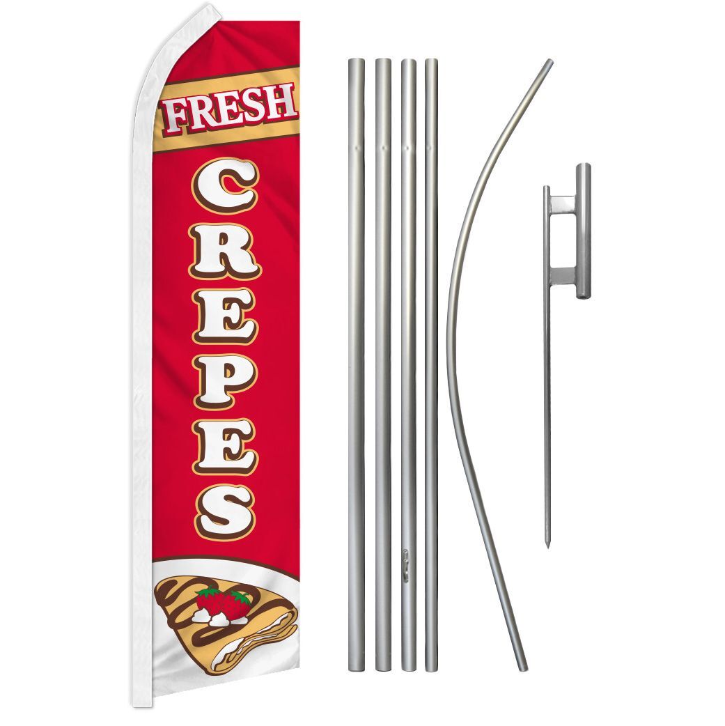 “CREPES” Advertising Super Flag & Pole Kit