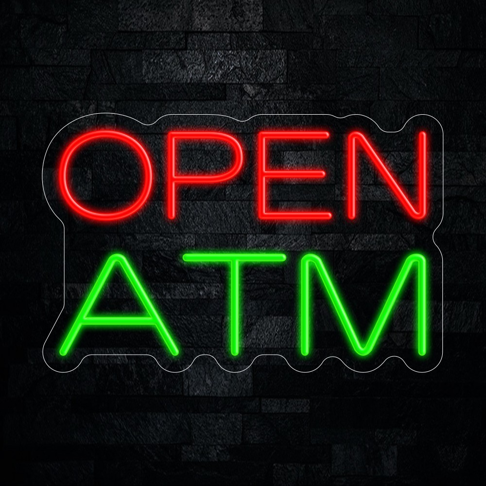 ATM Open LED Neon Sign 17″L x 11″H #25135