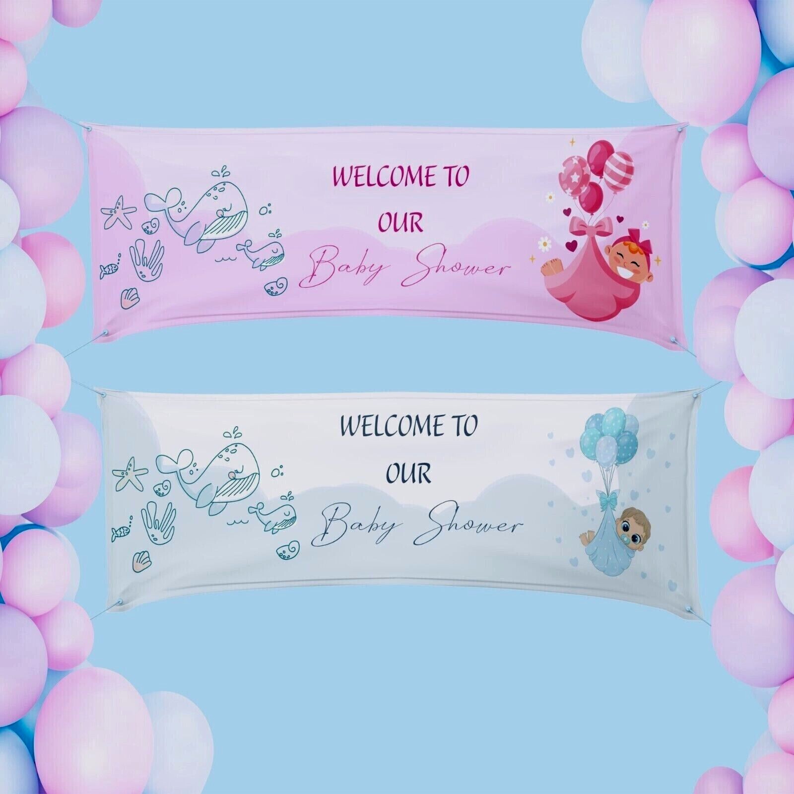 Custom Baby Shower Vinyl Banner, Baby Shower Banner, Different Sizes Available