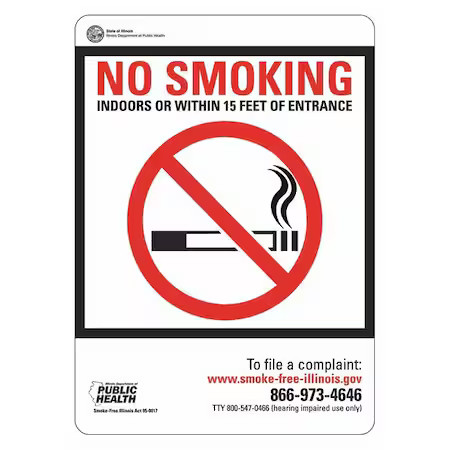 Lyle Lcu1-0197-Ed-Pk2_5X7 No Smoking, 5 In W X 7 In H, Vertical Rectangle,