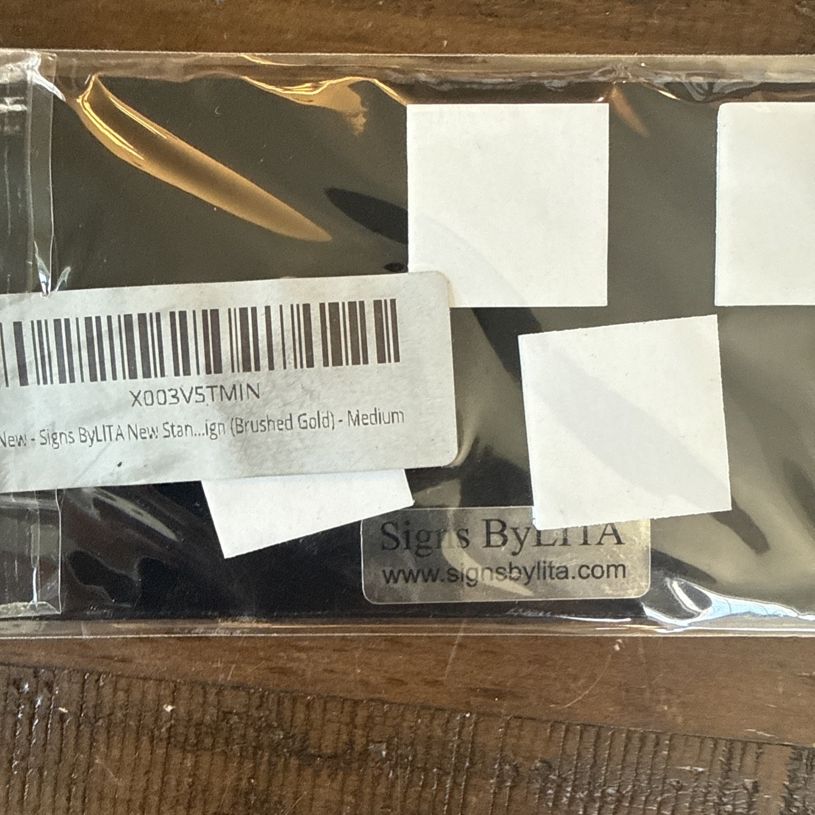 New Standard Sterilization Sign Brushed Gold 2-3/4″ X 7″
