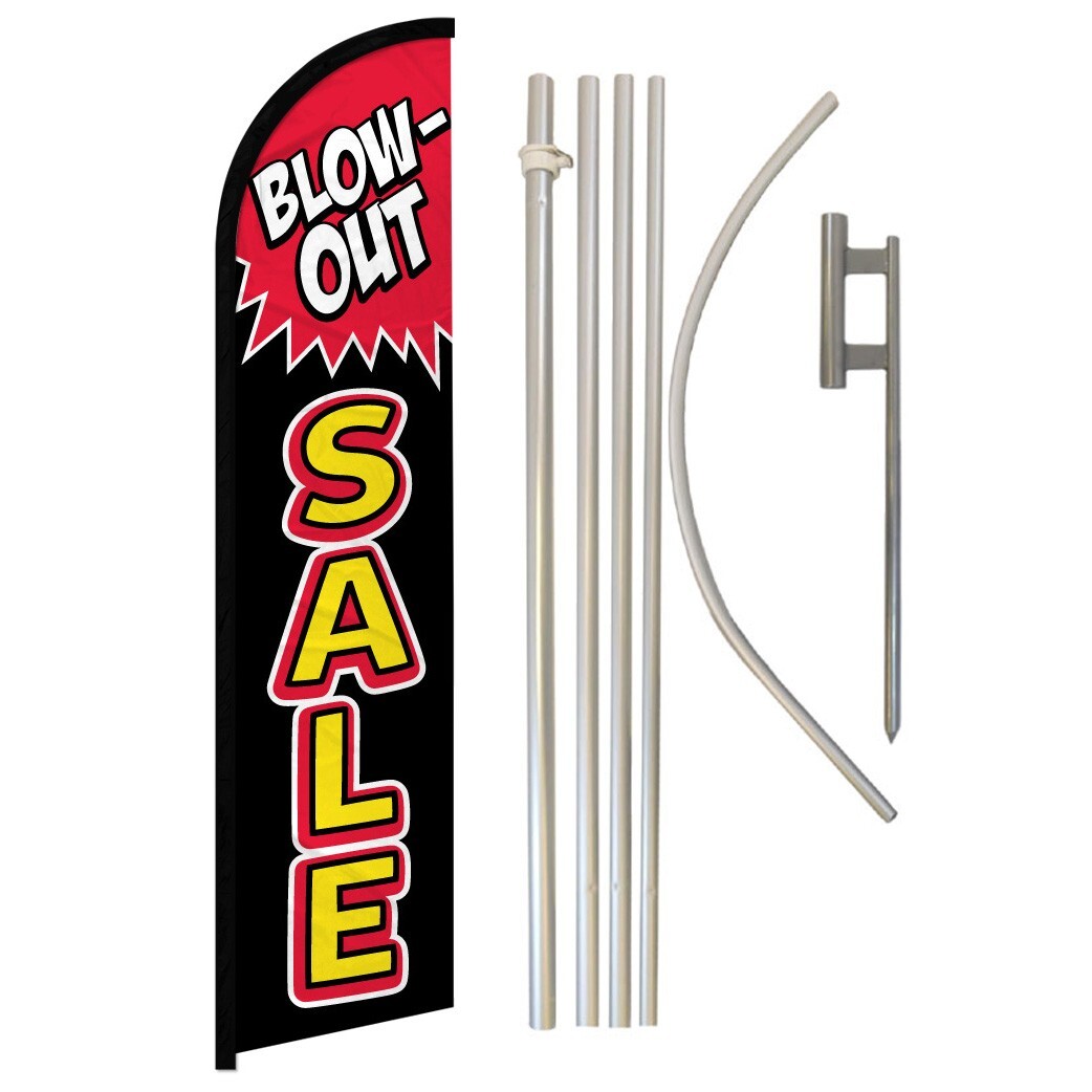 Blow Out Sale Windless Banner Swooper Advertising Flag Pole Kit Big Sale