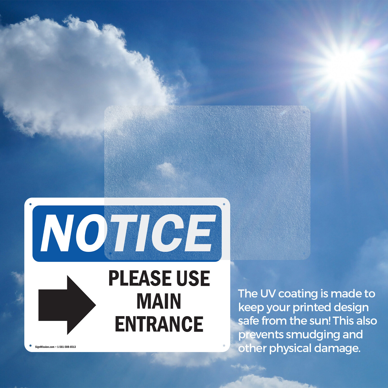 (2 Pack) Please Use Main Entrance [Right Arrow] OSHA Notice Sign Decal Metal