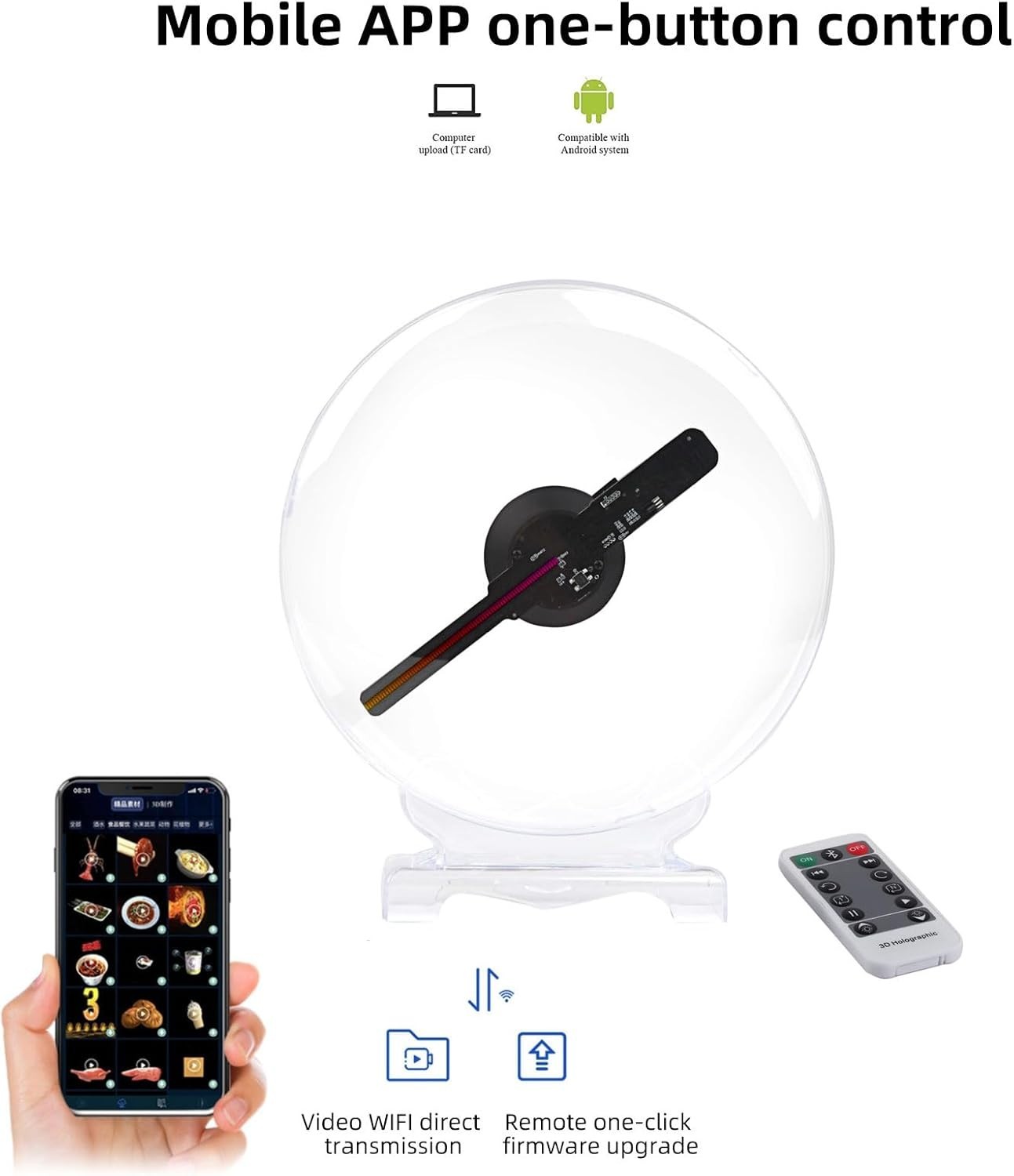 Missyou 3D Hologram Fan,7.9″” 3D Hologram Projector Holographic Christmas Tree
