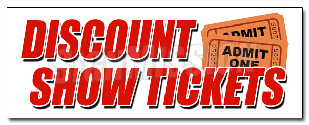 DISCOUNT SHOW TICKETS DECAL sticker concert play comedy music save sale