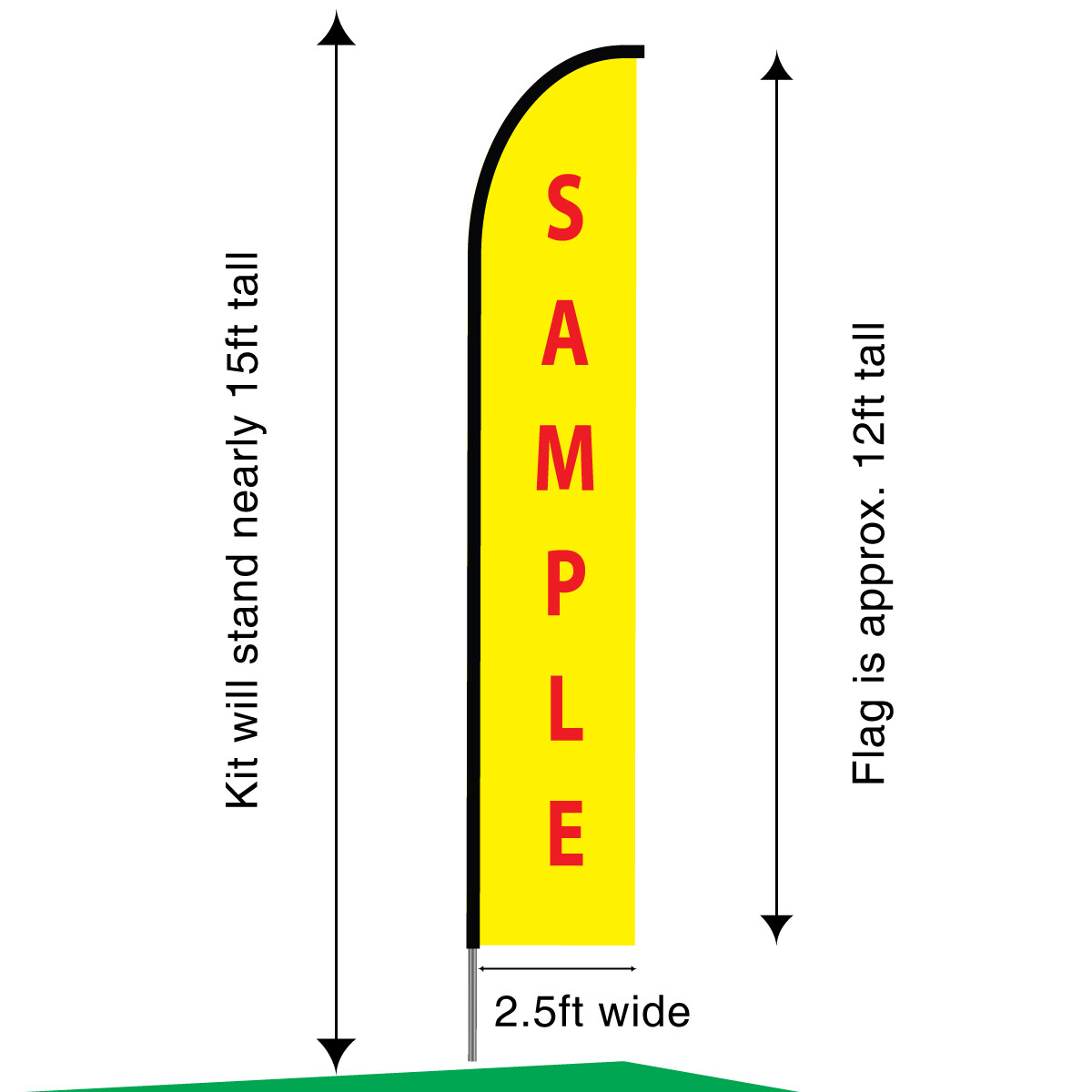 Sweet Candy Shop Store Sign Feather Flag Swooper Outdoor Banner Pole Kit, 15ft