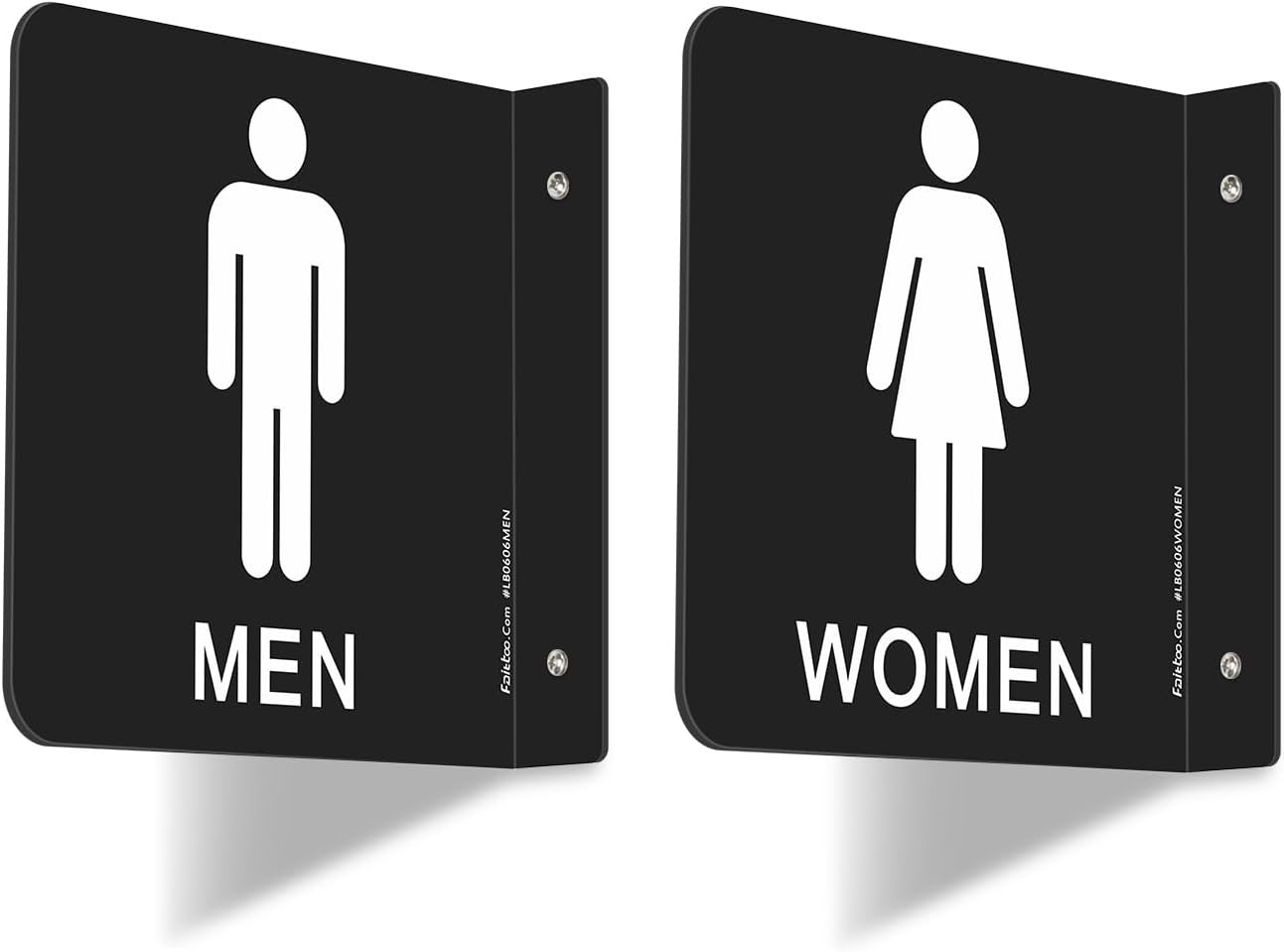 Restroom Sign, Bathroom Signs, (2 Pack) 6 x 6 Inches Acrylic Sign