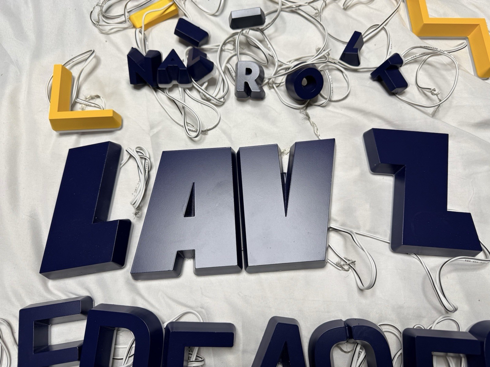 Commercial LED Channel Letter Sign Set (27 Pieces) Blue Yellow Tested As-Is