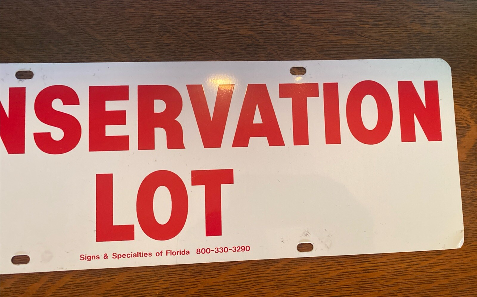 CONSERVATION LOT Metal 2 Sided Sign 18” X 6” Sign & Specialties Of Florida