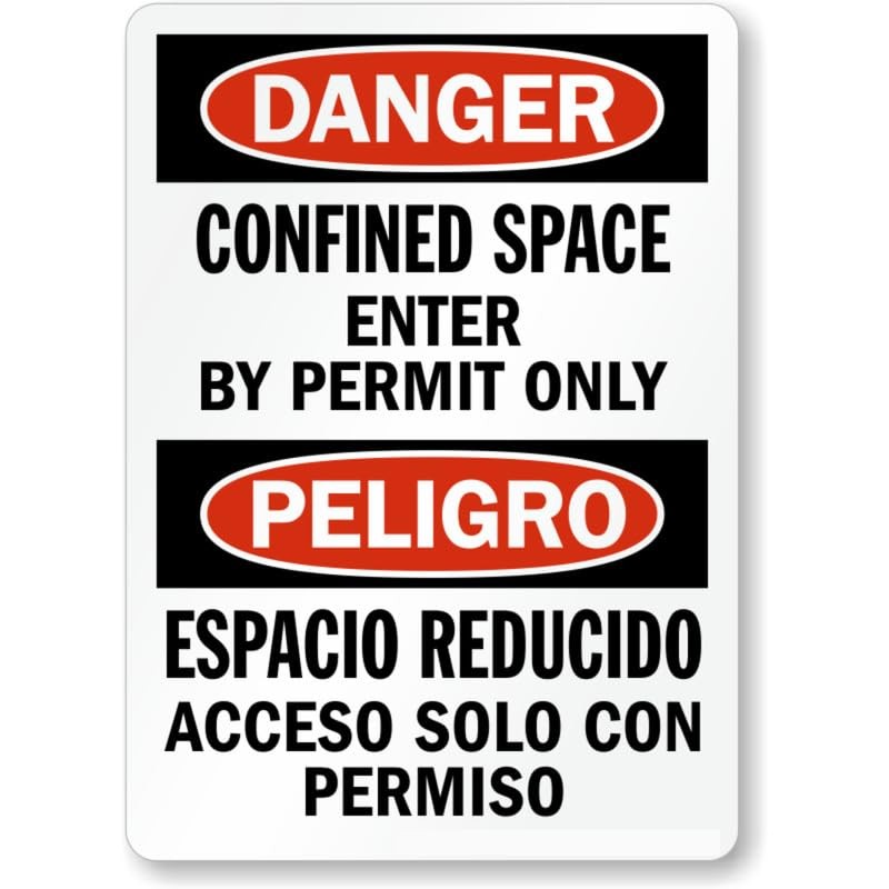 Enter Permit Bilingual Danger Aluminum Weatherproof Sign b01478