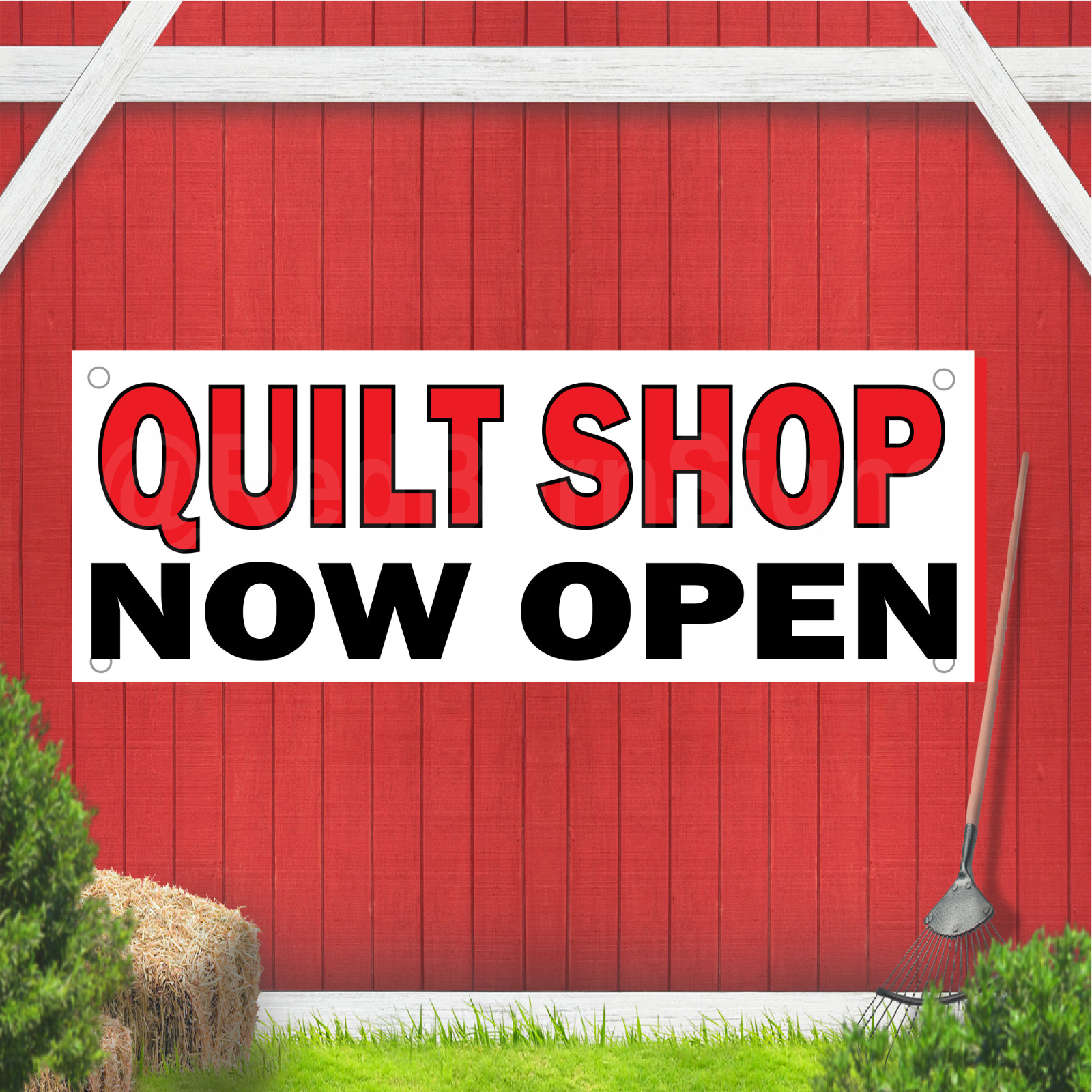Quilt Shop Now Open Indoor Outdoor Vinyl Banner Design