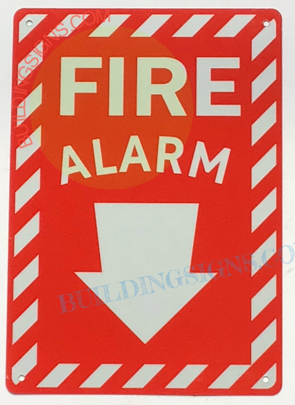 FIRE ALARM SIGN (7X10, Red,Aluminum)-REF24-1027