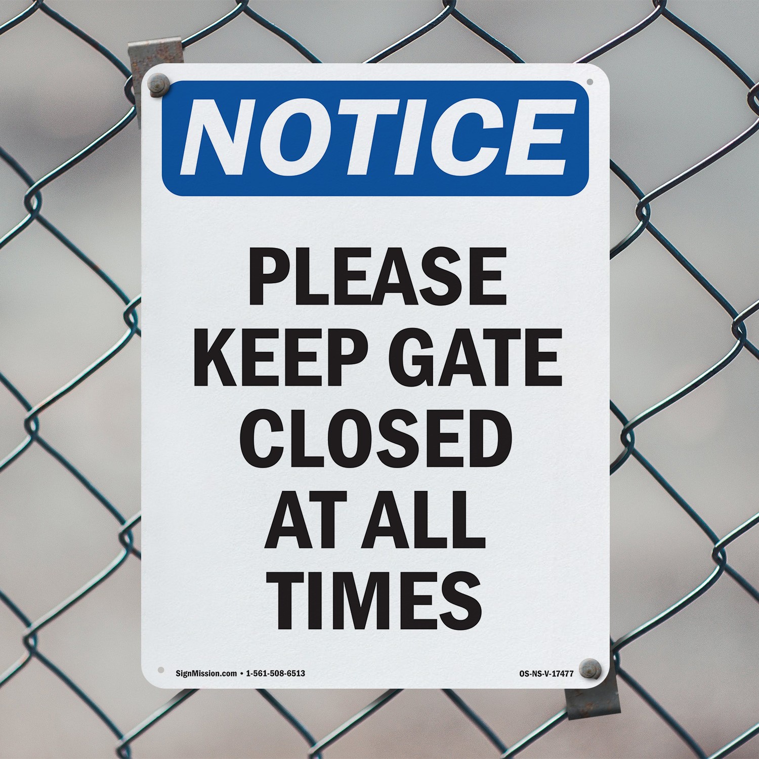 Please Keep Gate Closed At All Times OSHA Notice Sign Or Decal – 5 or 10 Pack