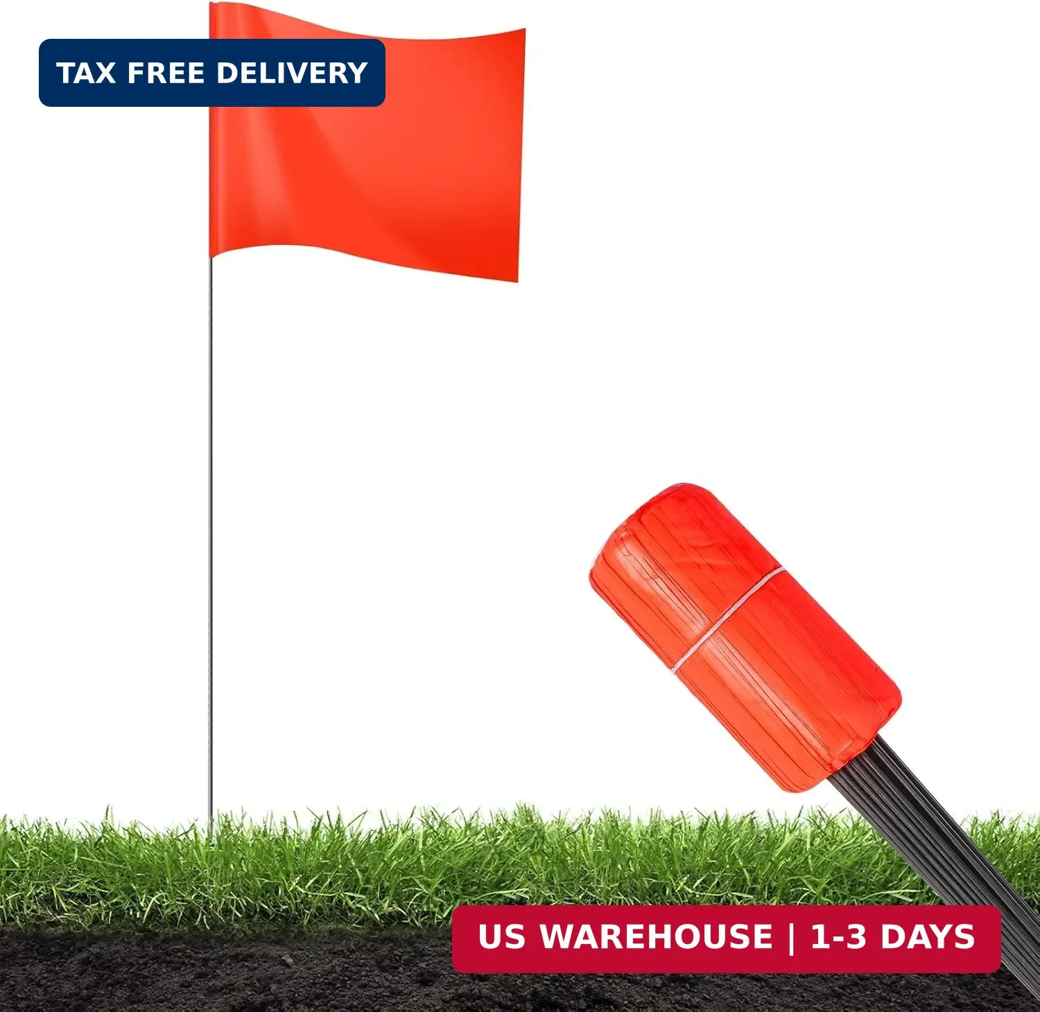 15x4x5 Inch Marking Flags – High-Visibility Yard & Lawn Flags for Boundary, Dog