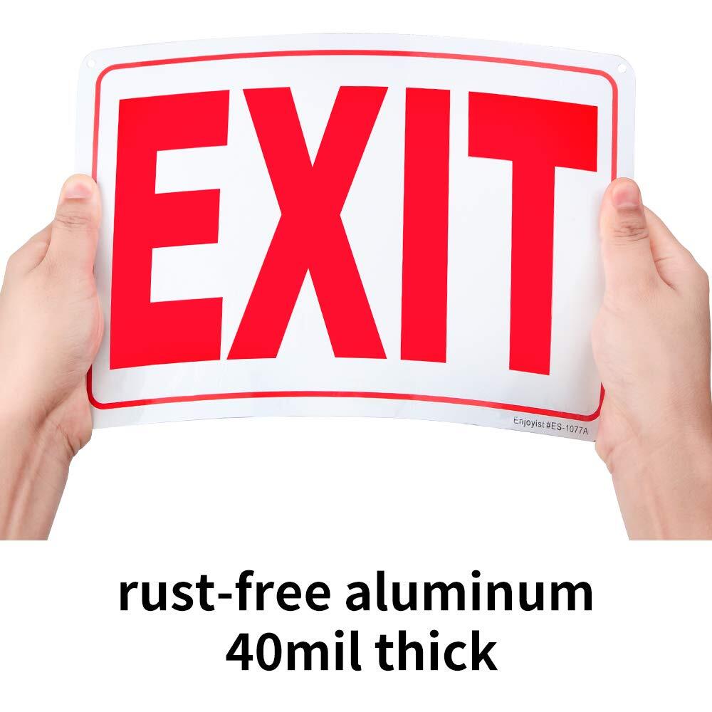 2-Pack Exit Sign 10″x 7″ .04″ Aluminum Reflective Sign Rust Free Aluminum-UV …