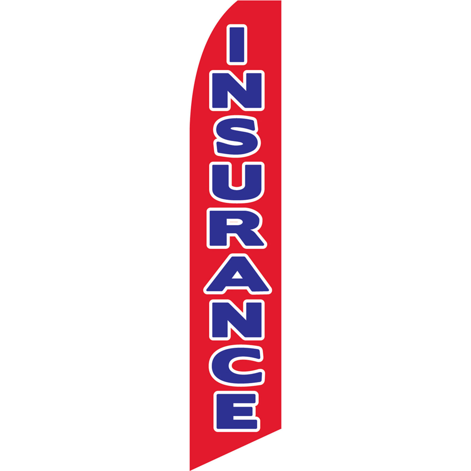 Insurance Red and Blue 2 1/2 ft X 11 1/2 ft Swooper Flag (Flag Only)