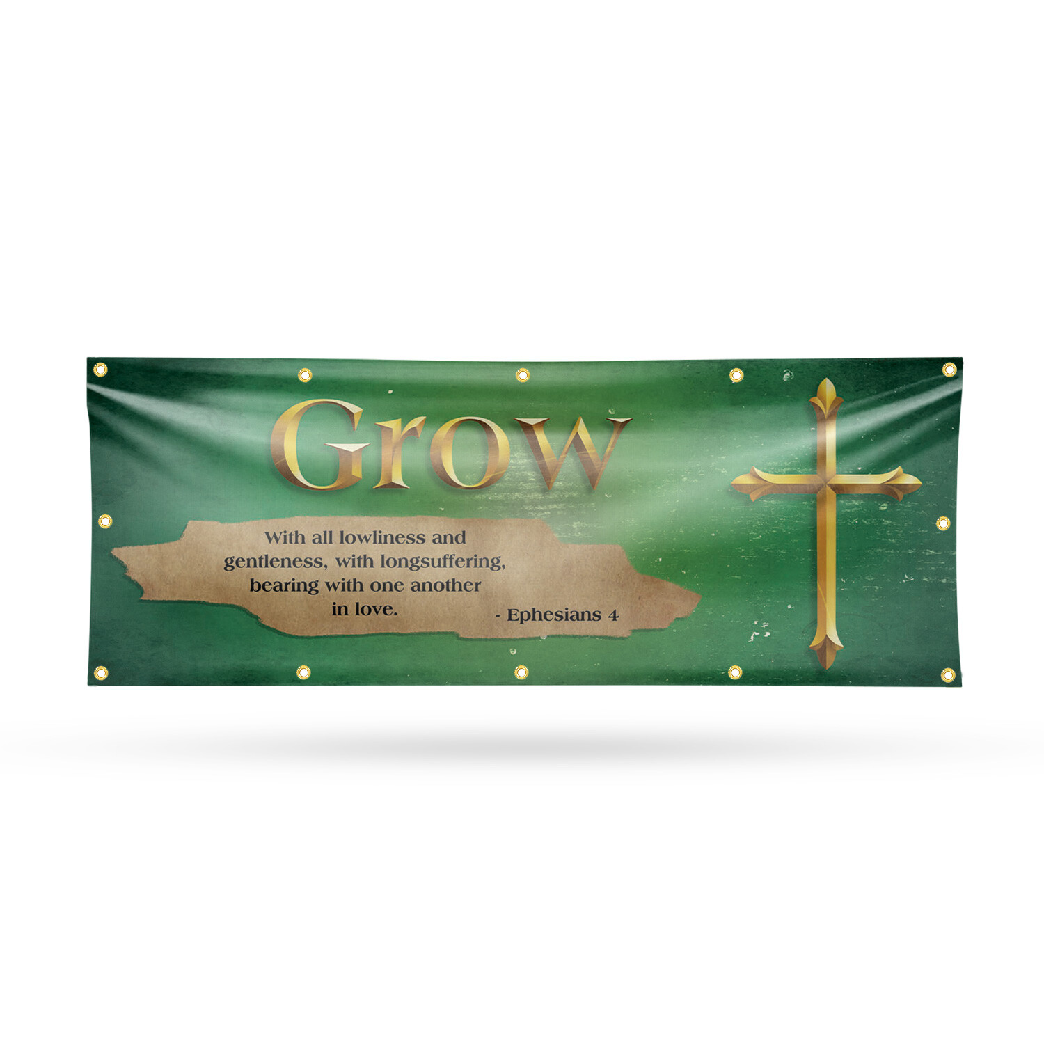 Jesus Grow 13 oz Vinyl Banner Sign with Metal Grommets Heavy-Duty Single-Sided