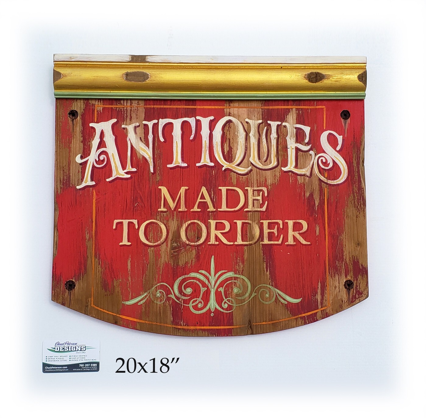 Antiques Made to Order hand painted sign