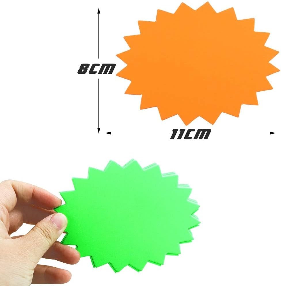 Twdrer Starburst Signs 80 Pack Neon Price Tags for Retail Garage Sale Display