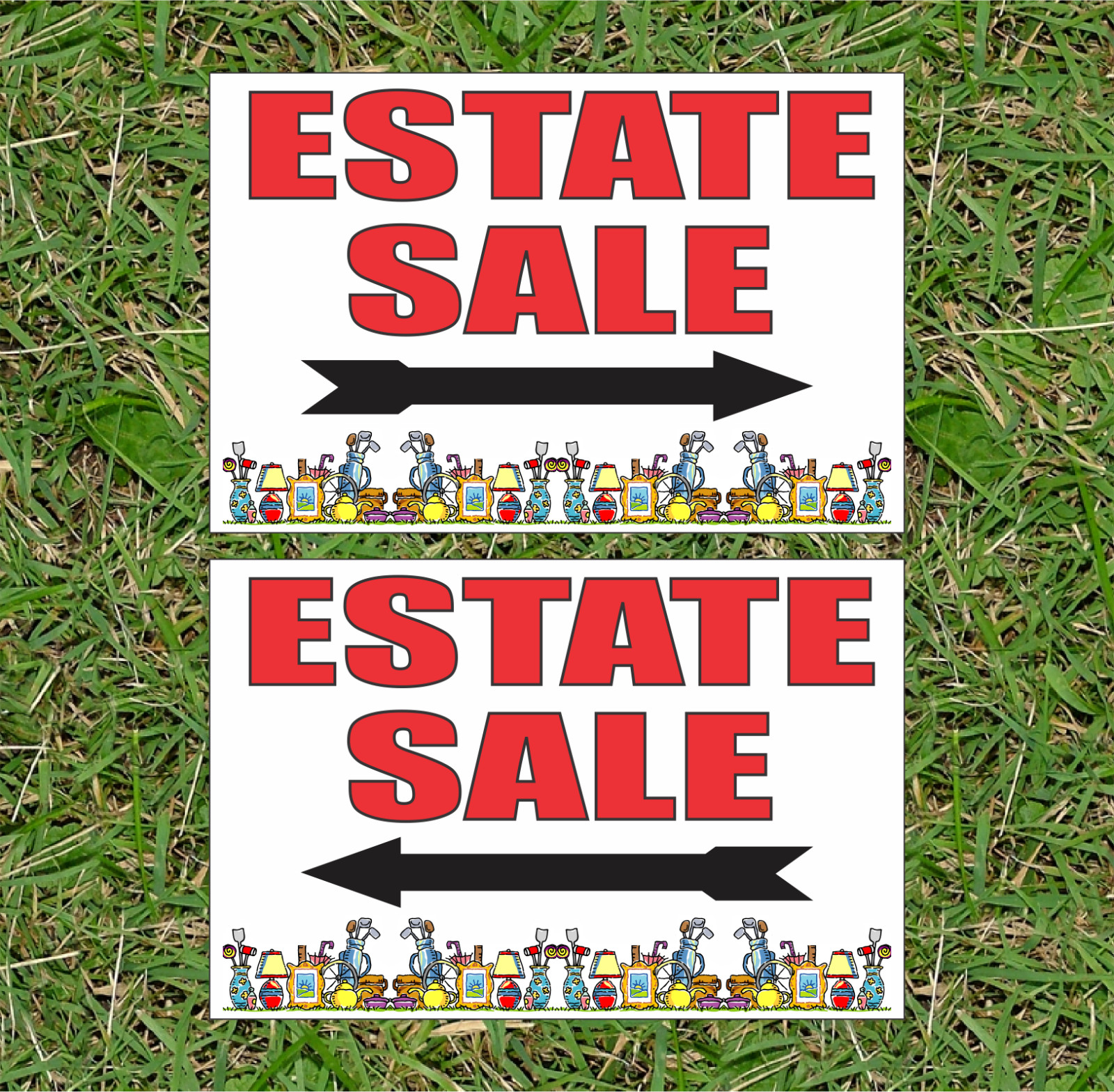 ESTATE SALE Sign Lot 12″x18″ Double Sided Corrugated Plastic