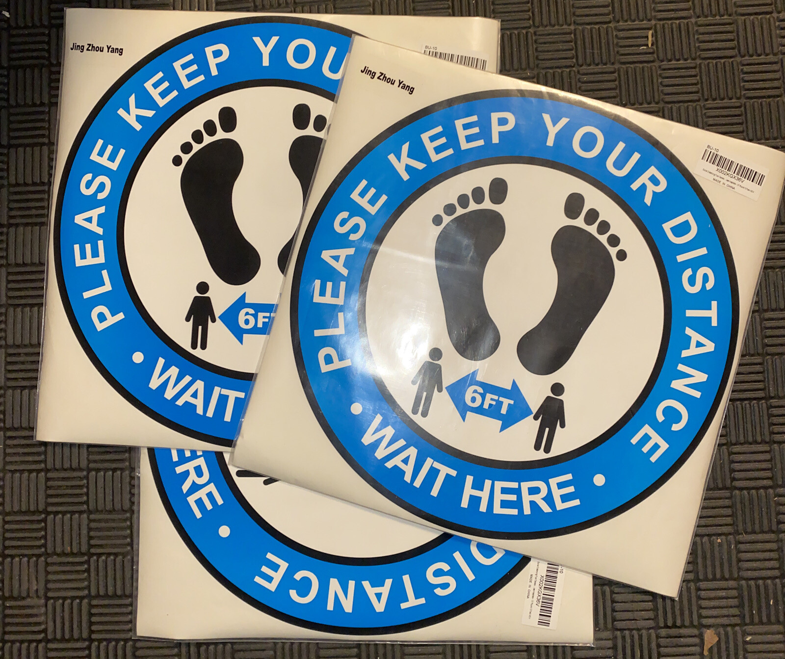 Social Distancing Floor Decals – 10″ Round 10 Pack