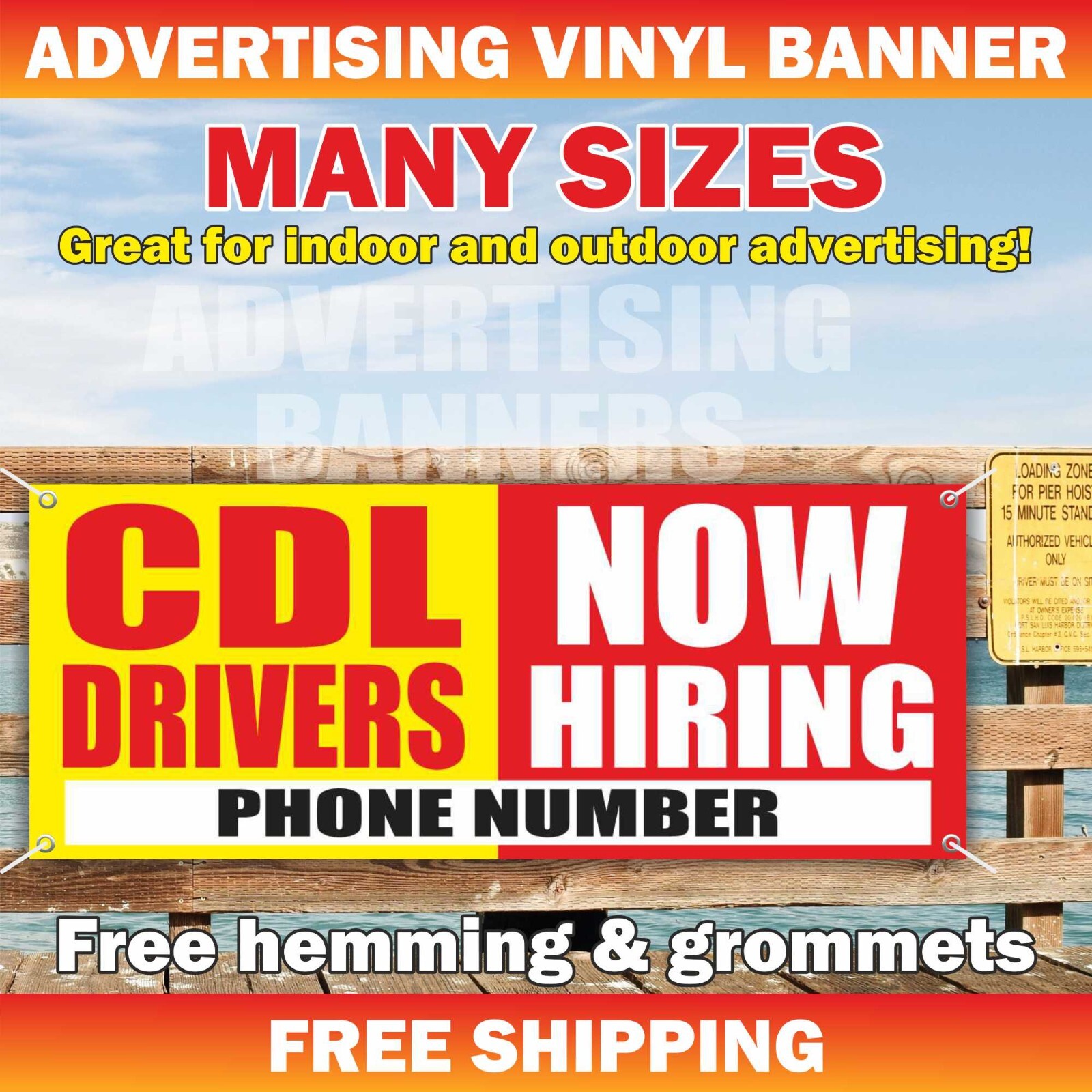 CDL DRIVERS NOW HIRING Advertising Banner Vinyl Sign New Job Help Wanted
