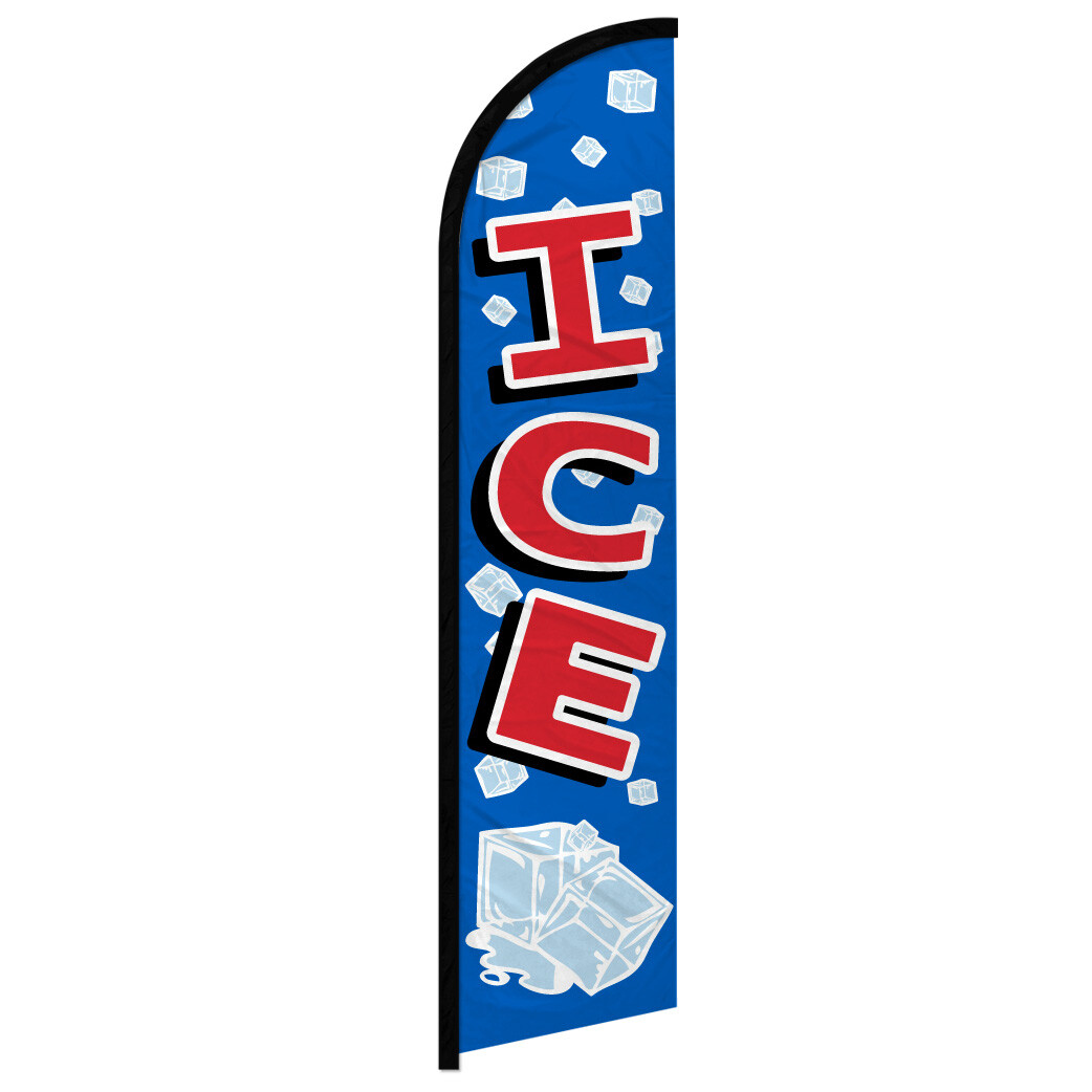 Ice Windless Advertising Swooper Flag Concessions Drinks