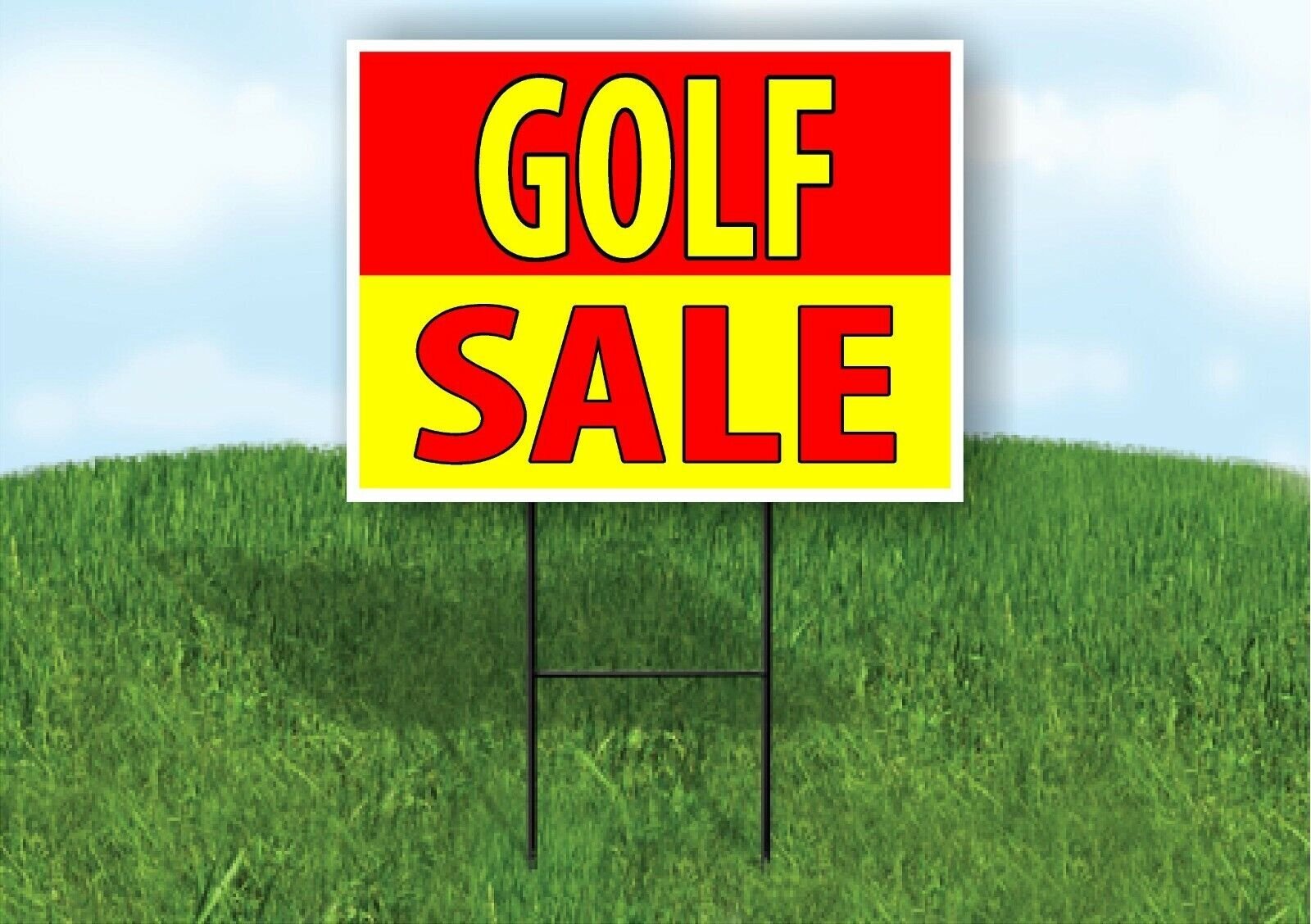 GOLF SALE RED YELLOW Plastic Yard Sign ROAD SIGN with Stand