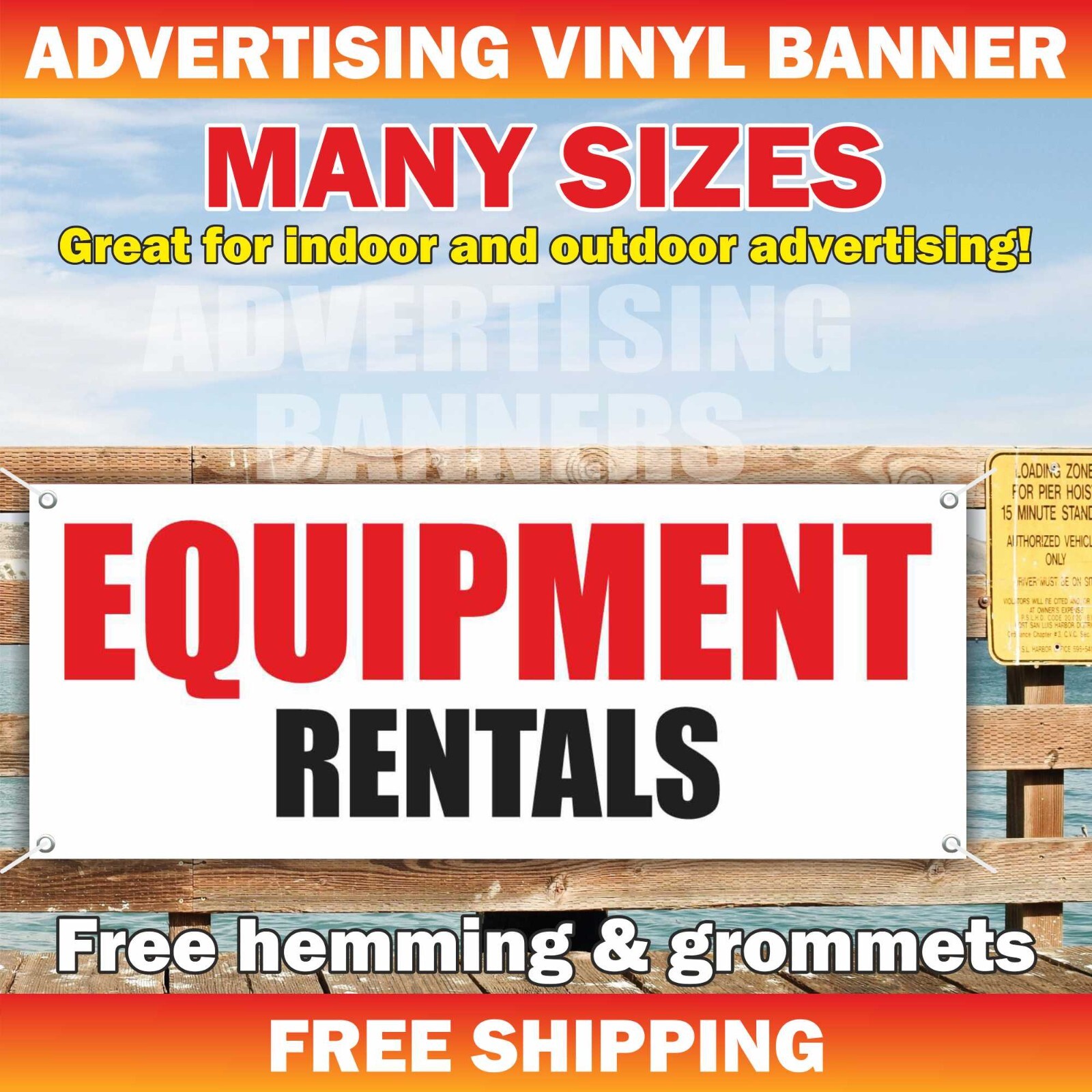 EQUIPMENT RENTAL Advertising Banner Vinyl Sign Tools Construction Rent Shop Sale