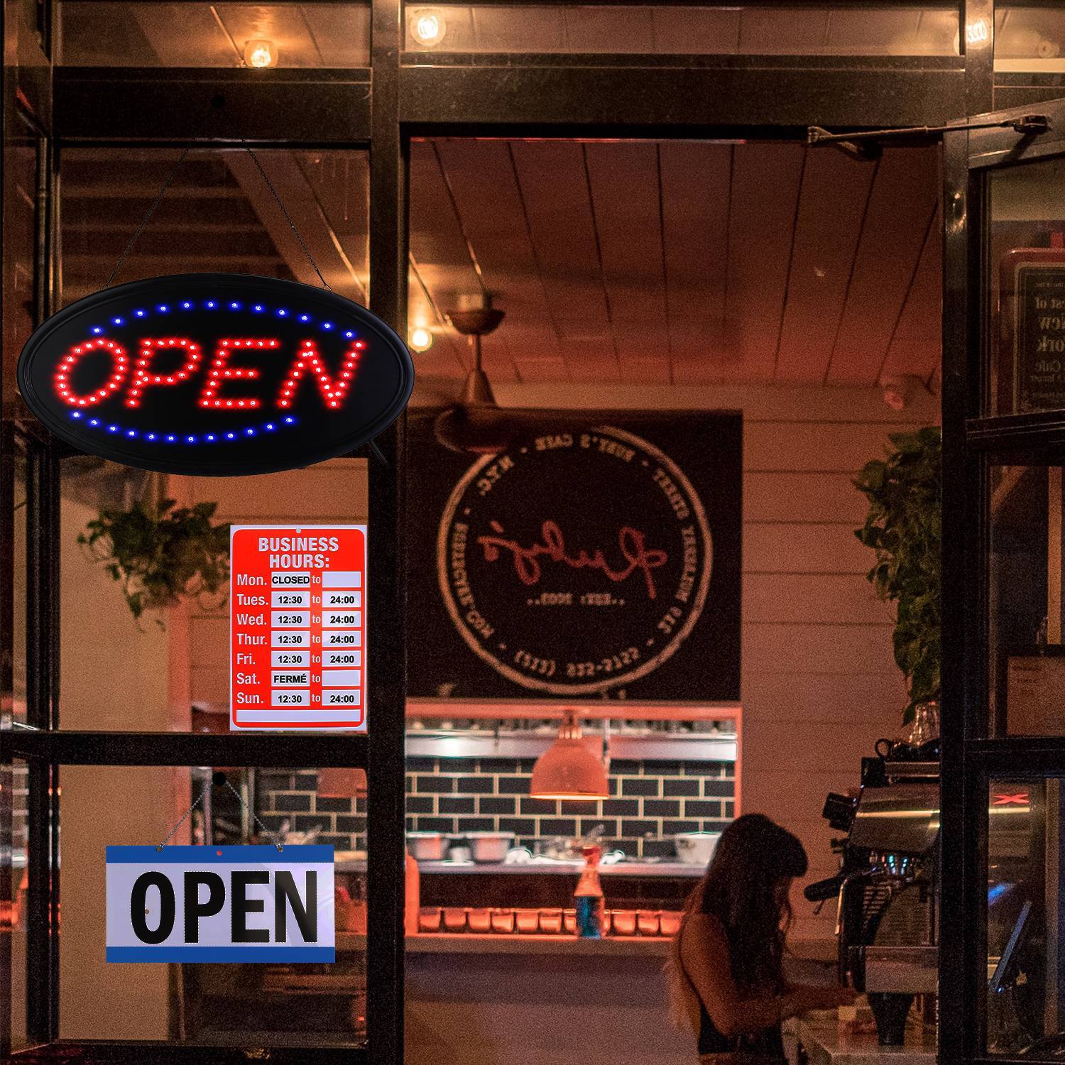 LED Store Café Bar OPEN Business Sign Ultra Bright Neon Light Animated Motion