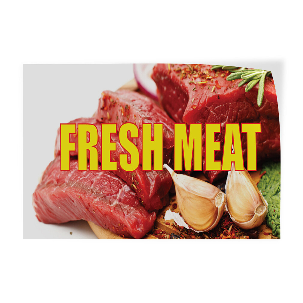 Decal Stickers Fresh Meat Outdoor Advertising Printing B Vinyl Store Sign Label