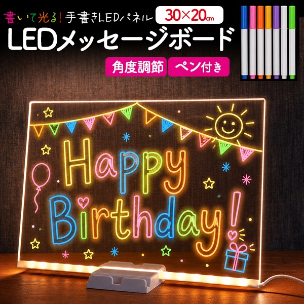 LED Message Writing Board 30x20cm Light Up Panel Japan