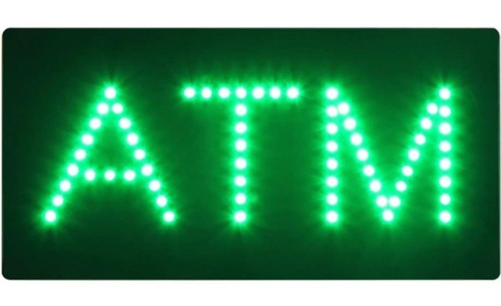 LED ATM Sign LED Advertising Sign for Store Window Decor. (Green, 12″ x 6″)