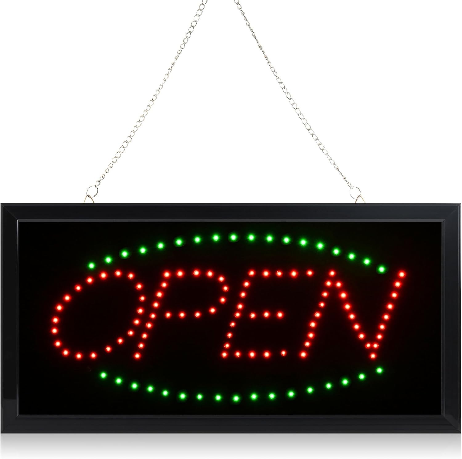 LED Neon Open Sign Bright Light Up Window Sign 19×10 Inch Energy Efficient