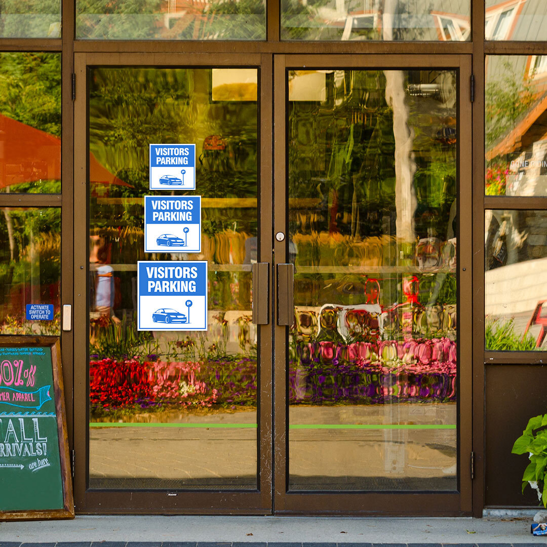 Square Plus Visitors Parking Wall or Door Sign