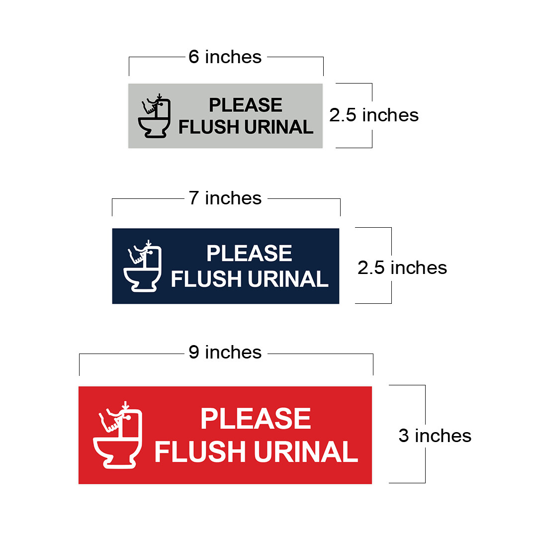 Basic Please Flush Urinal Wall or Door Sign