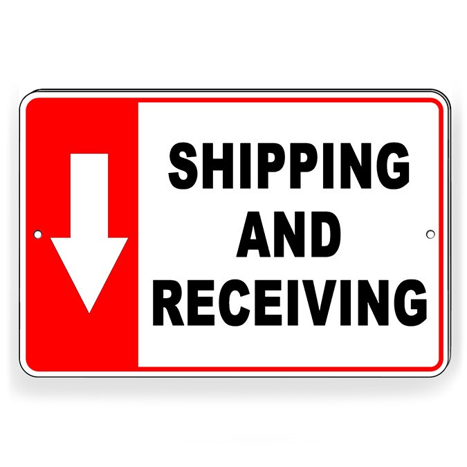 Shipping And Receiving Arrow Down Metal Sign warehouse delivery SI217