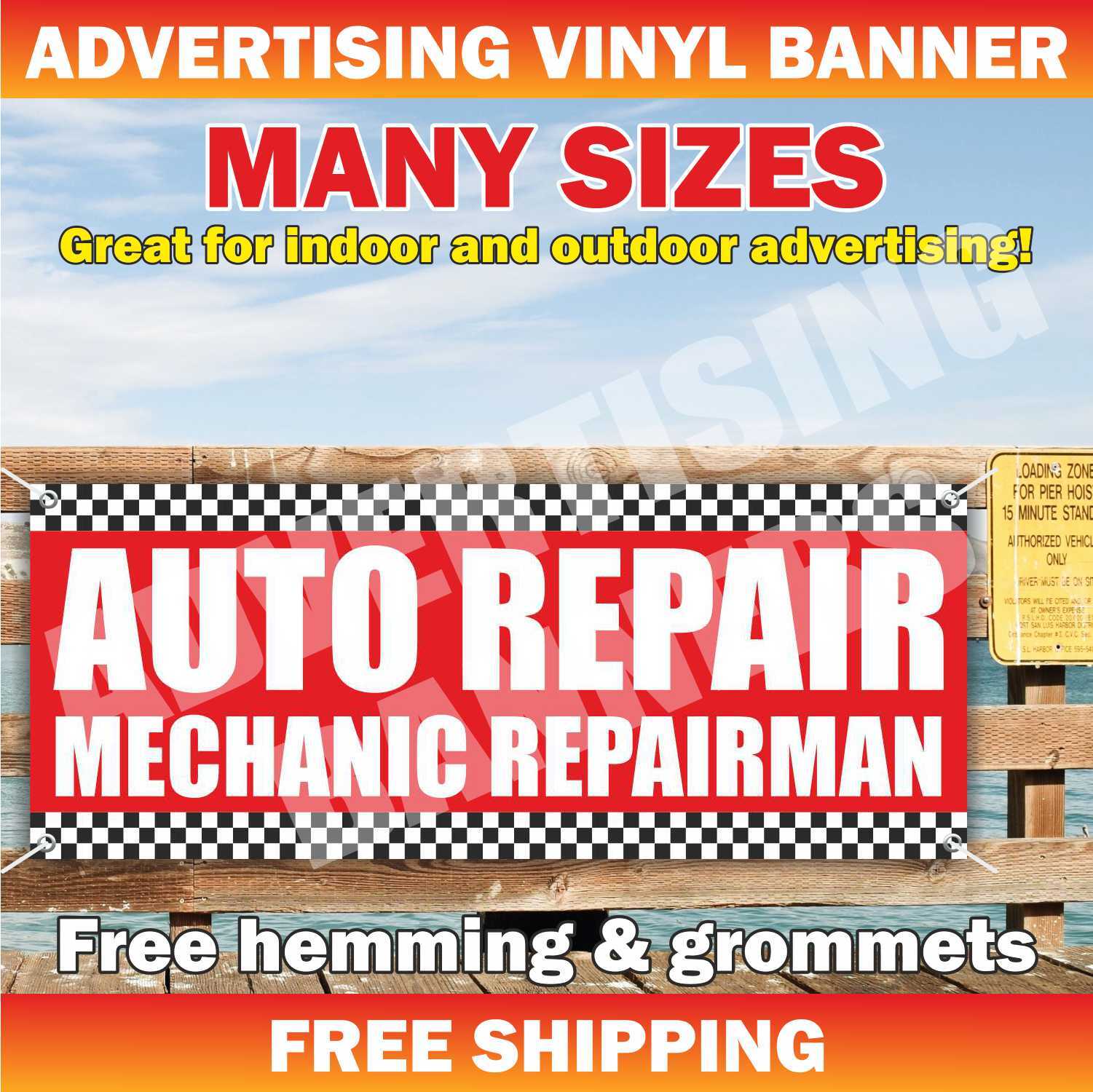 AUTO REPAIR MECHANIC REPAIRMAN Advertising Banner Vinyl Mesh Sign Flag Service
