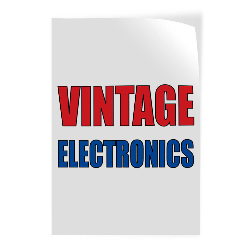 Door Decals Vertical Vinyl Stickers Multiple Sizes Vintage Electronics Vinyl