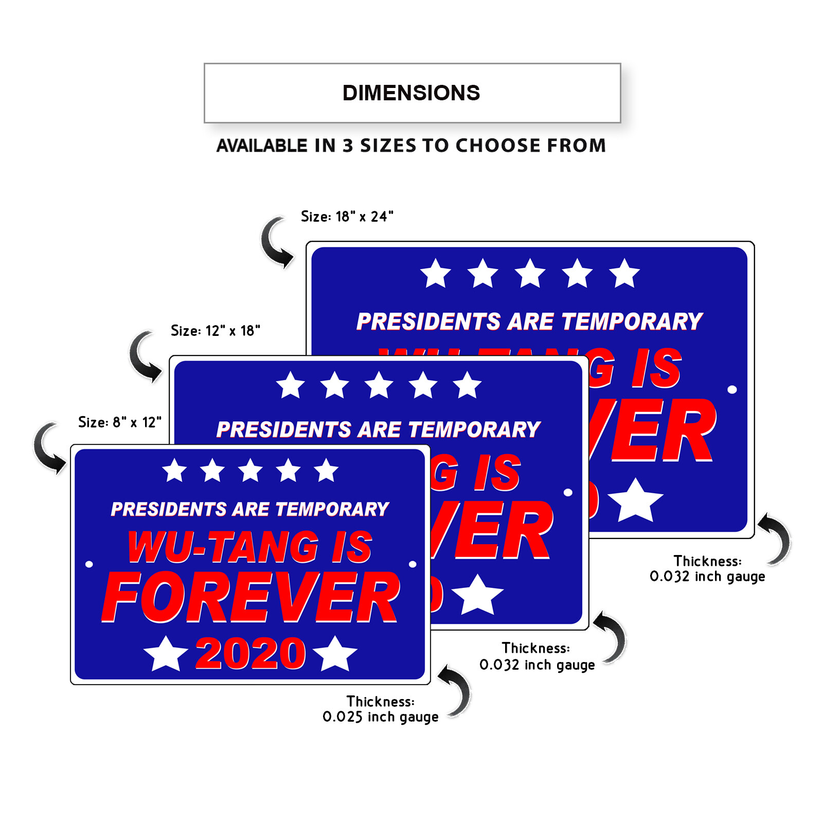 Presidents Are Temporary Wu-Tang Is Forever 2020 Aluminum Metal Sign