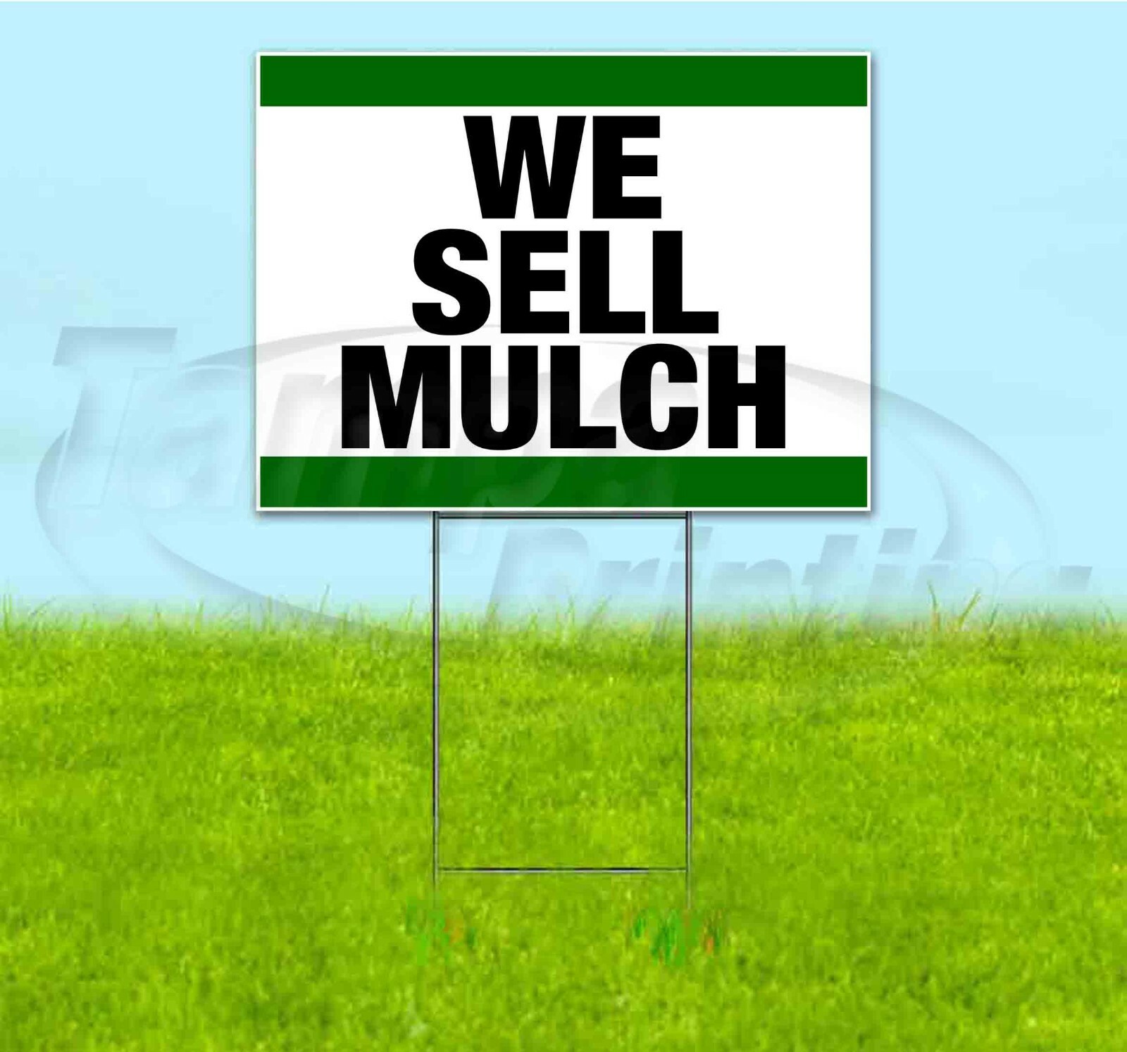WE SELL MULCH 18×24 Yard Sign WITH STAKE Corrugated Bandit BUSINESS LANDSCAPING