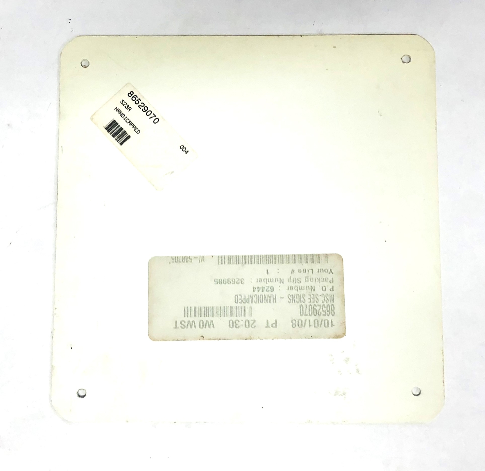 NMC S-23 S23R 7X7 Inch Handicapped Sign 86529070 [Lot of 2] NOS