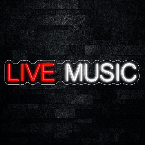 Live Music LED Neon Sign 27″L x 5″H #32452