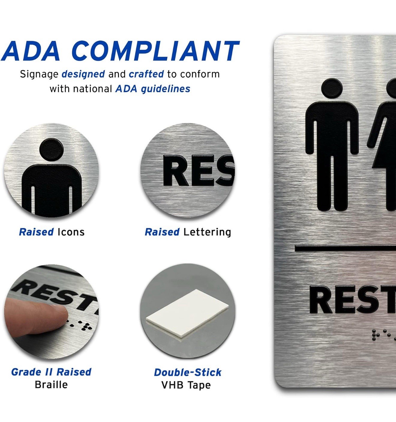 Gender Neutral Restroom Sign by GDS – ADA Compliant, Wheelchair Accessible